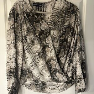 Snake Print Wrap Top